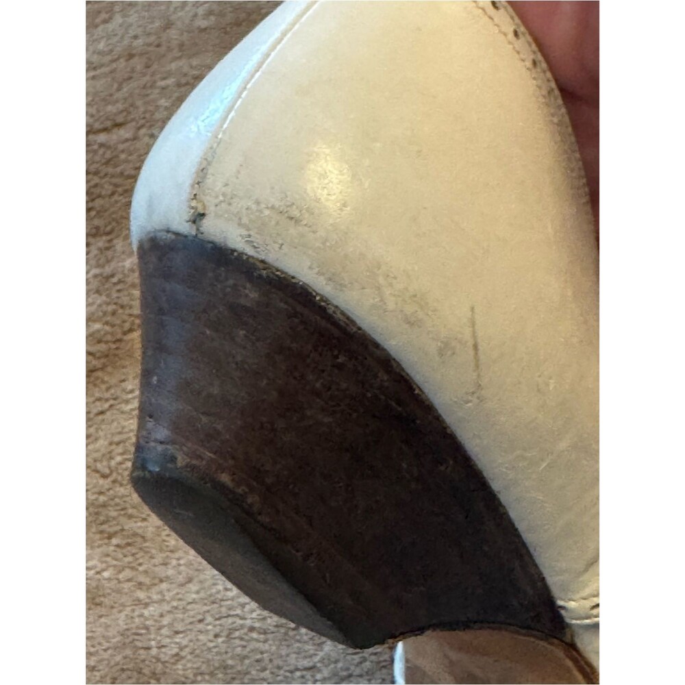 Vintage Joseph Cream Cutout Peep-Toe Heels with Buckle - Picture 4 of 9